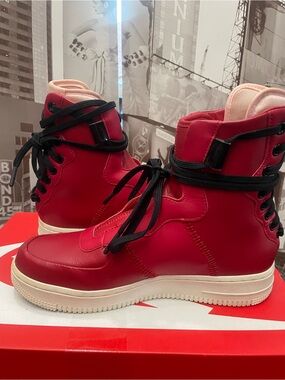 Nike Air Force 1 Rebel XX Women's Size 7 Red Leather Sneakers (AO1525-600)
